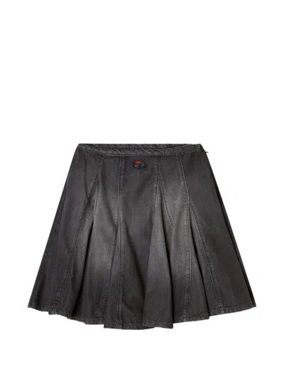 Diesel De-spiki-s Denim Mini Skirt In Brown
