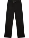 Diesel High-waisted Wide-leg Trousers With Signature Logo Detail In Black