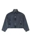 Diesel De-flower Jacket In Medium Blue With Faded Effect In Blue