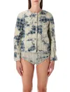 Diesel Light Blue Distressed Cotton Denim Jacket In Multi
