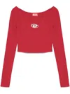 Diesel Red Top Cropped M-vera-ls In Red