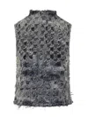 Diesel Multi-tone Fringed Denim Vest In Multi