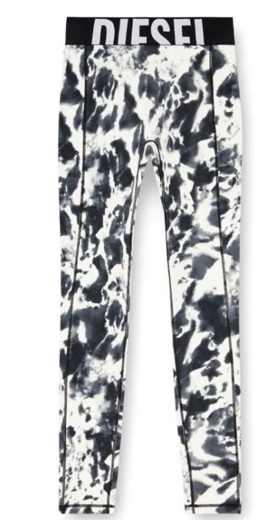 Diesel Off White Cotton Trousers In Multi