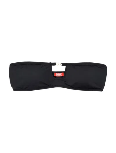Diesel Oval D Logo Polyamide Blend Bandeau Bra In Black