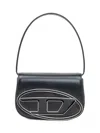 Diesel Compact Minimalist Shoulder Bag With Smooth Finish In Black