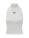 Diesel Sleeveless Top With Logo In White