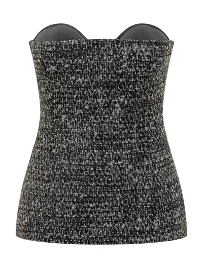 DIESEL DIESEL DIESEL STRAPLESS BUSTIER IN TWEED