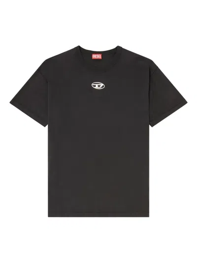 Diesel Mens 900 T-norm-iod Logo-embroidered Cotton-jersey T-shirt In Black