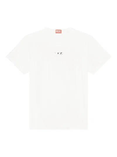 Diesel Mens 141 T-norm-iod Branded Cotton-jersey T-shirt In Neutral