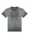 Diesel T-shirt With Phoenix Devoré In Gray