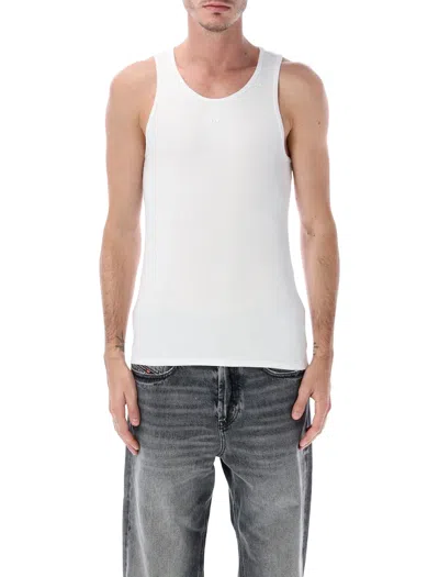 Diesel T-arm-lkds Ribbed Cotton Tank Top In White
