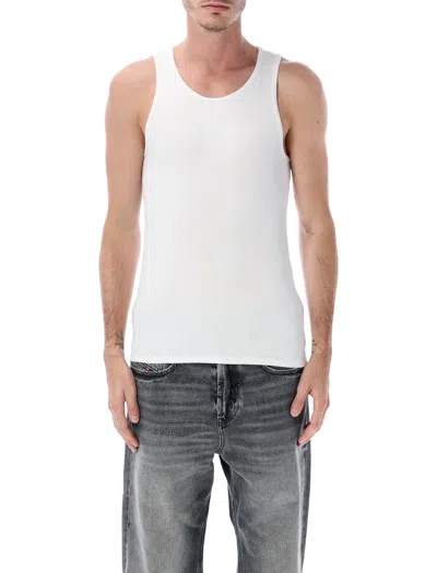 Diesel T-arm-lkds Ribbed Cotton Tank Top In White