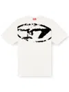 Diesel T-shirt With Distressed Flock Print In White
