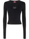 Diesel Logo Cut-out Long Sleeved T-shirt In Black