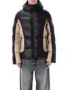 Diesel W-ostend Impactful Color-block Puffer Jacket In Black