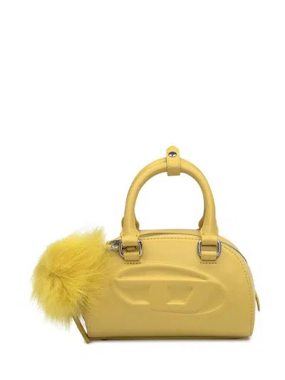 Diesel Yellow Satchel Bag With Logo And Charm