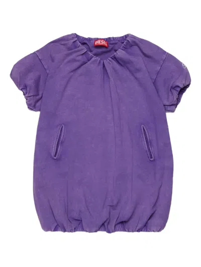 Diesel Kids' Dindy Gathered Dress In Purple