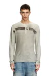 Diesel Dirty-effect Henley Jumper In Linen In Tobedefined