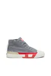 Diesel Dirty-effect High-top Canvas Sneakers In Multicolor