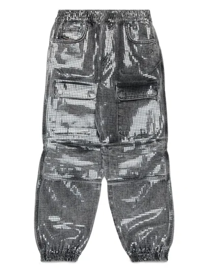 Diesel Kids' Disco Track Pants In Grey