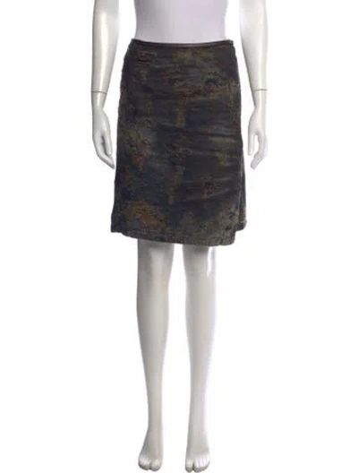 Pre-owned Diesel Distressed Accents Knee-length Skirt In Blue/brown