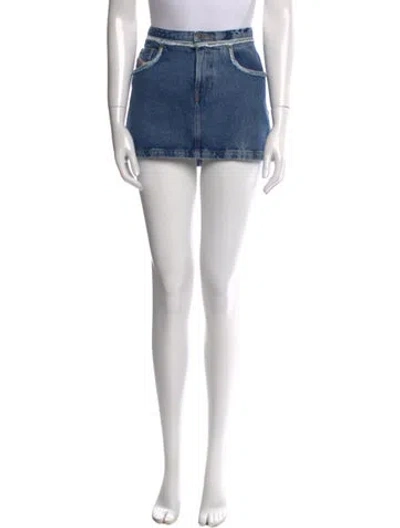 Pre-owned Diesel Distressed Accents Mini Skirt In Blue