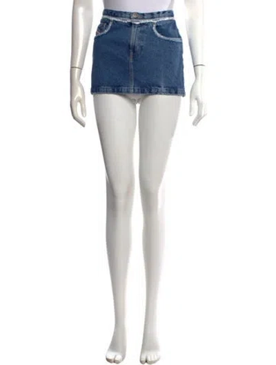 Pre-owned Diesel Distressed Accents Mini Skirt In Blue