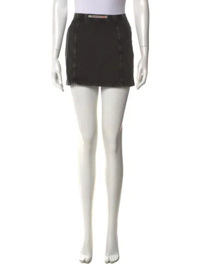 Pre-owned Diesel Distressed Accents Mini Skirt In Gray