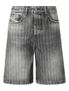 Diesel "desire" Distressed Denim Shorts With Frayed Hem