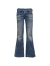 Diesel Distressed Bootcut Jeans In Blue
