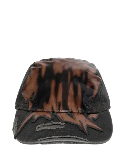 Diesel Distressed C-ker Cap In Brown