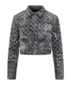 Diesel Textured Cropped Blazer Long Sleeves In Black