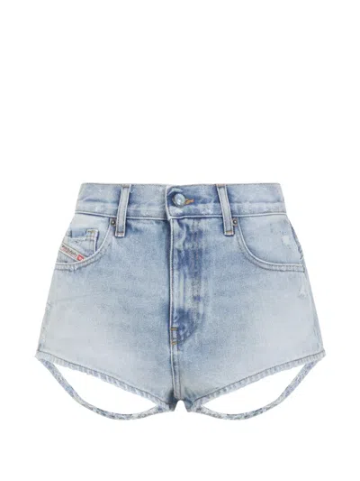 Diesel De Lunar Shorts Belt Loops Patch Pocket In Blue