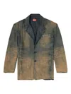 Diesel Blazer In Fluid Shaded Denim In Blue