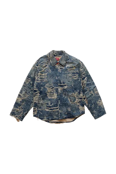 Diesel Distressed Denim Jacket Blue