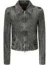 Diesel Distressed Denim Jacket In Grey