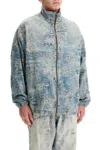 Diesel 'd-krap' Light-blue Worn Effect Jacket With Zip And Raised Collar In Blue