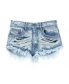 Diesel Distressed Denim Shorts In Brown