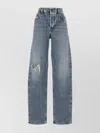 Diesel Distressed Denim Trousers With Belt Loops In Blue