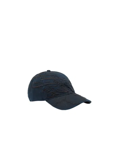 Diesel Distressed-effect Cotton Cap In Black
