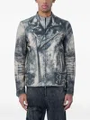 Diesel Distressed-effect Leather Jacket In Gray