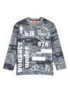 Diesel Distressed-effect Graphic-print Sweatshirt In Grey