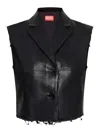 Diesel G-baryt Wool Blend Buttoned Vest In Black
