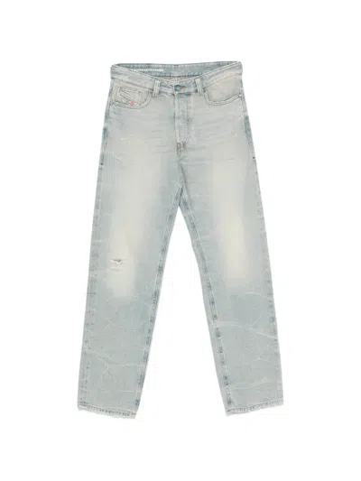 Diesel Distressed Five-pockets Denim Jeans In Gray