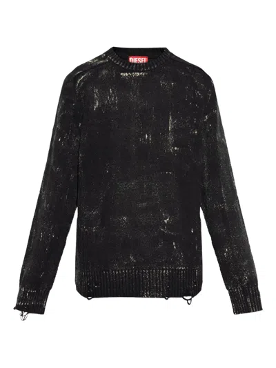 Diesel Distressed K-maxense Knitwear In Black