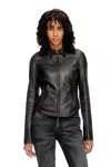 Diesel Collared Fitted Jacket Front Pockets In Black