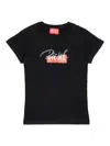 Diesel Distressed-logo-print Cotton T-shirt In Black