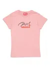 Diesel Distressed-logo-print Cotton T-shirt In Pink