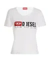 Diesel Solid Color T-sli-div Crew-neck T-shirt With Embossed Logo In White