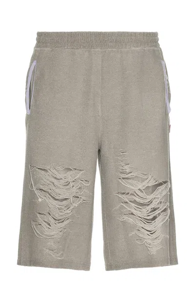 Diesel Distressed Shorts In Grey